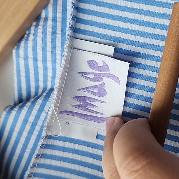 Vintage Image Oversized Pinstripe Single Button Crinkled Blazer Jacket - Picture 4 of 7